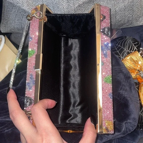 Pink Butterfly Novelty Clutch Bag - Picture 4 of 4